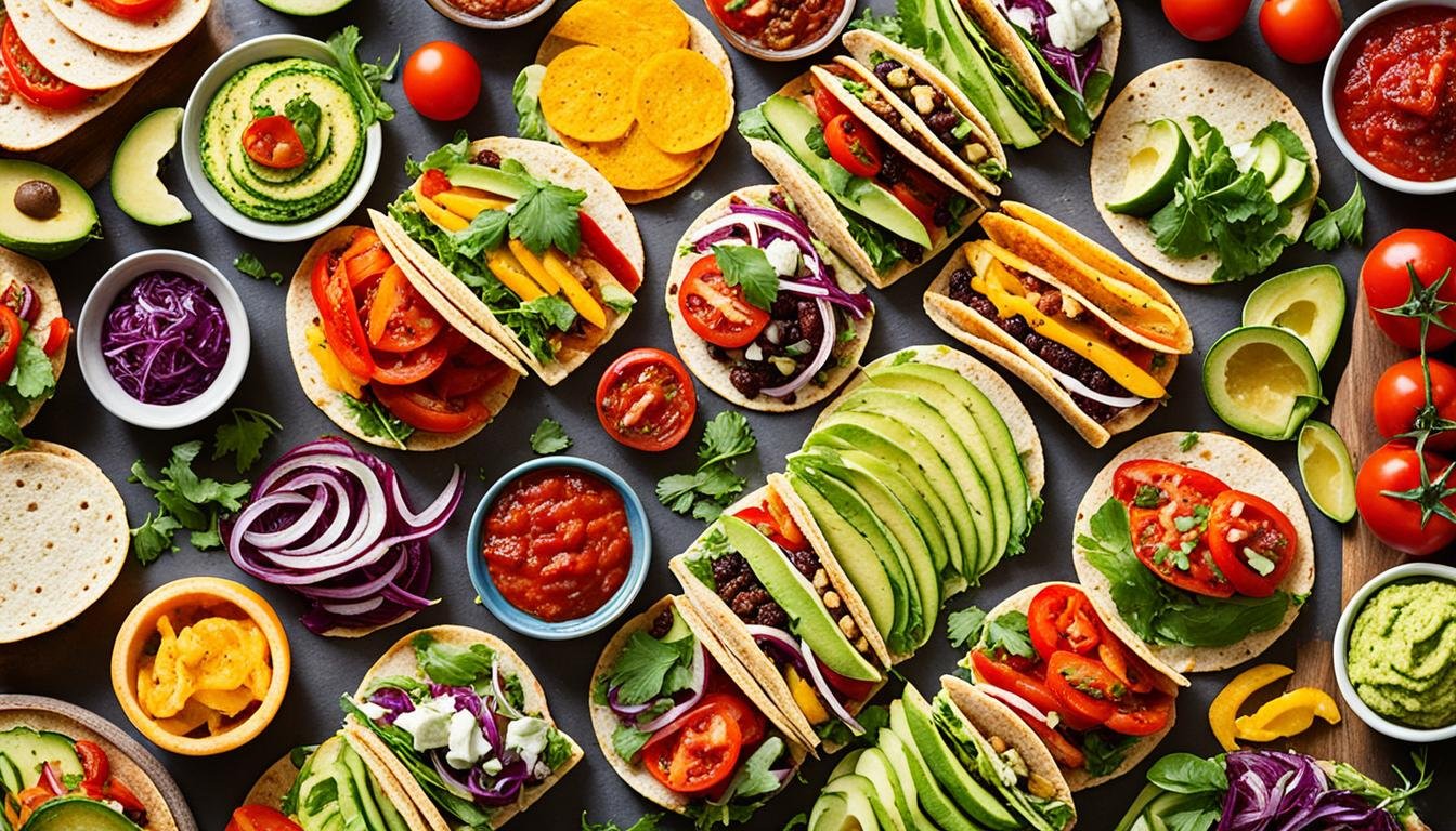 vegetarian sandwiches and tacos